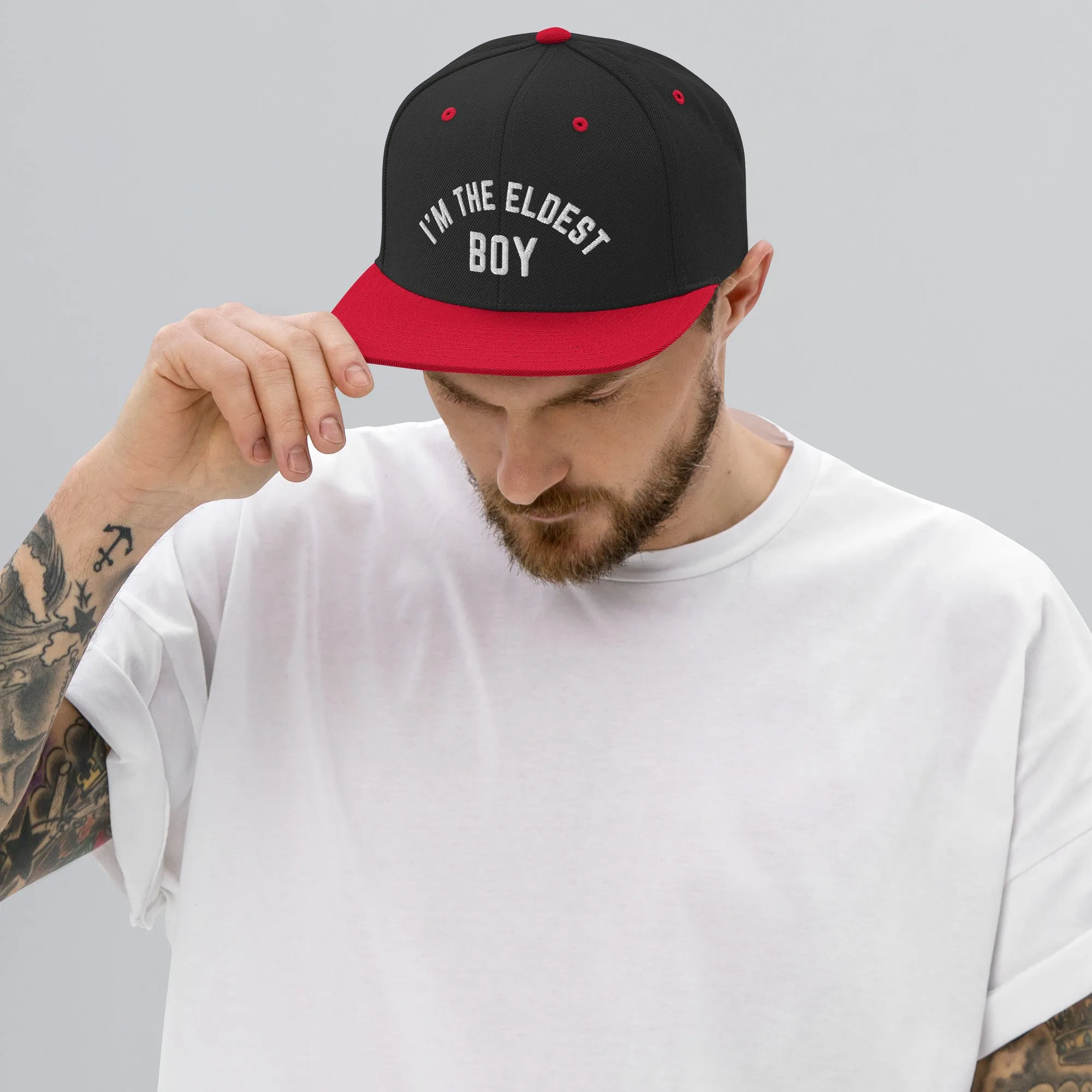 I Am the Eldest Boy Snapback Hat, Funny Embroidered Hat