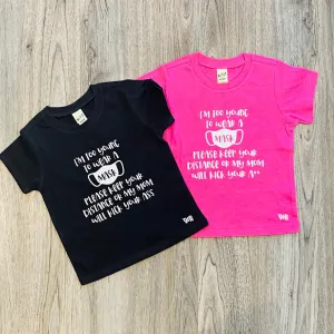 I’m Too Young to Wear a Mask, My Mom Will Kick Your Ass KIDS tee