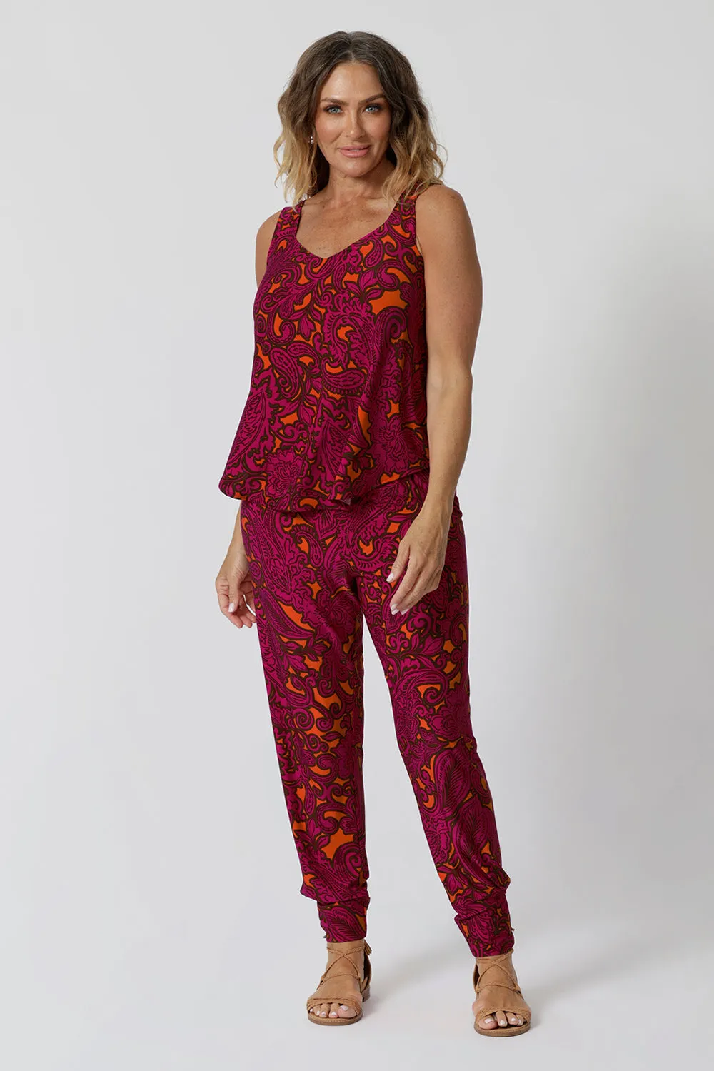 Indi Tall Pant in Bold Paisley