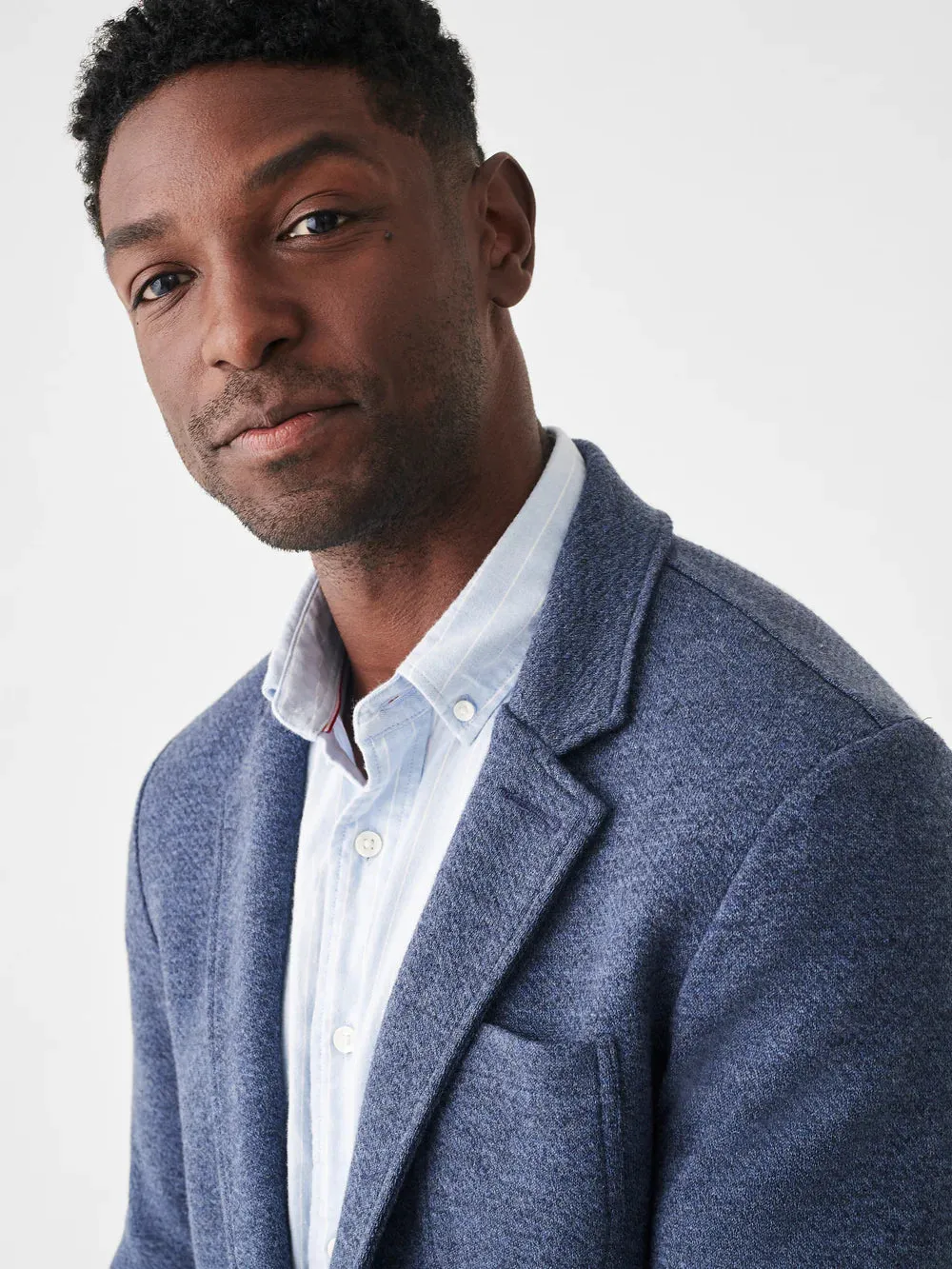 Inlet Knit Blazer - Deep Navy Melange