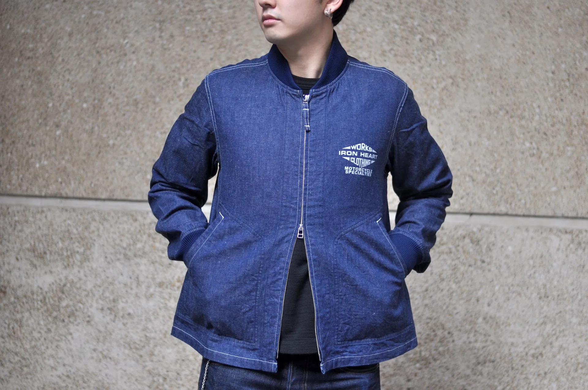 Iron Heart 10oz Indigo Dyed Nep Denim Windbreaker
