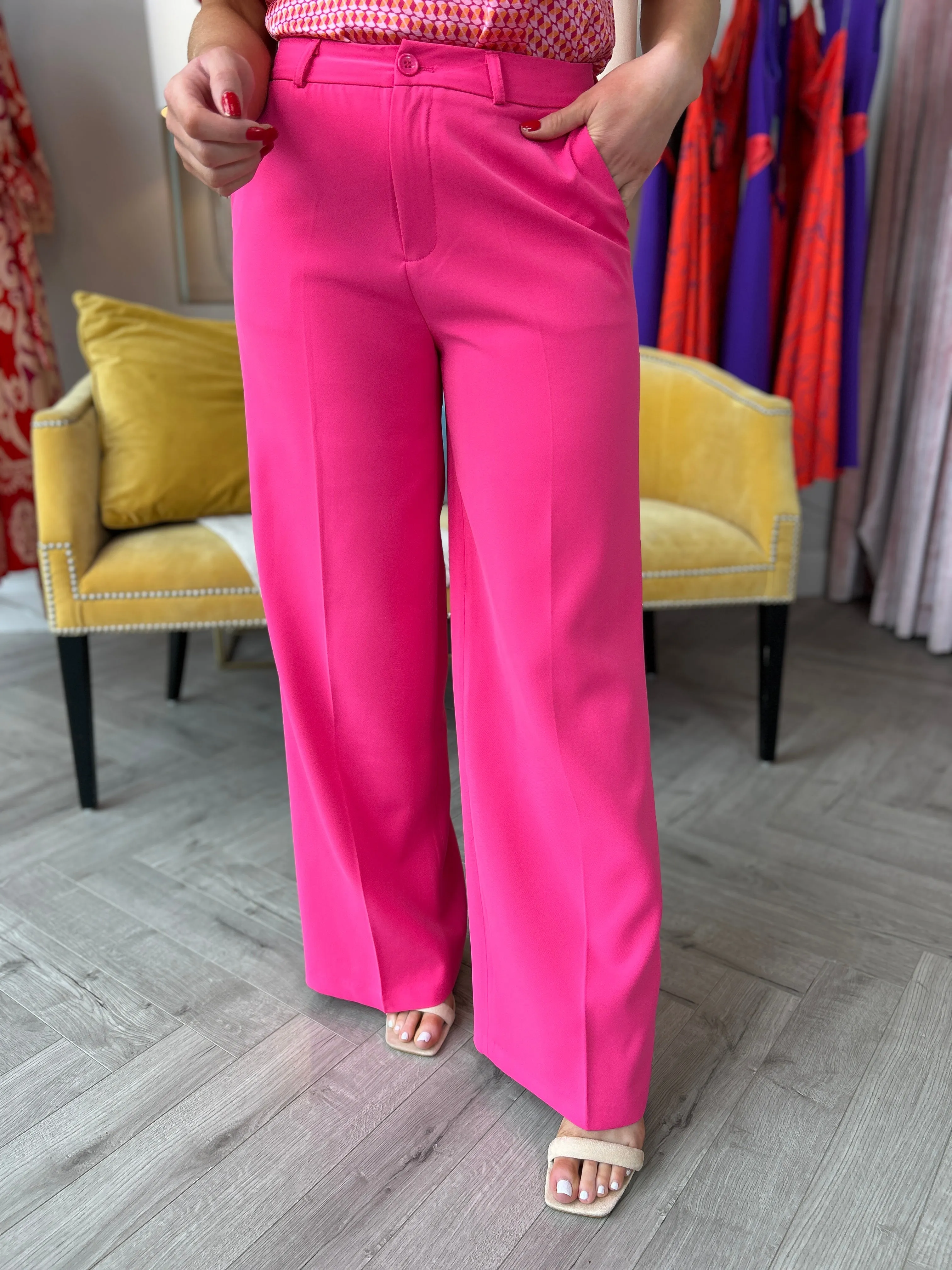 Isabel Pink Wide Leg Pants (Short)