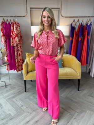 Isabel Pink Wide Leg Pants (Short)