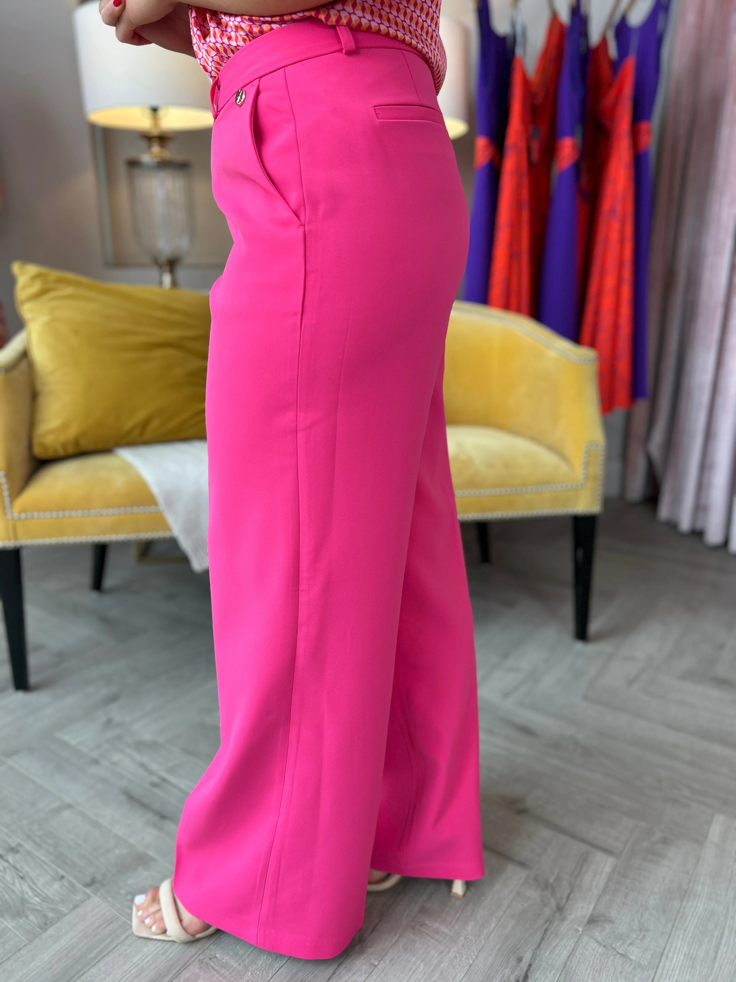 Isabel Pink Wide Leg Pants (Short)