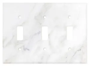 Italian Calacatta Gold Marble Switch Plate Cover, Polished (3 TOGGLE)