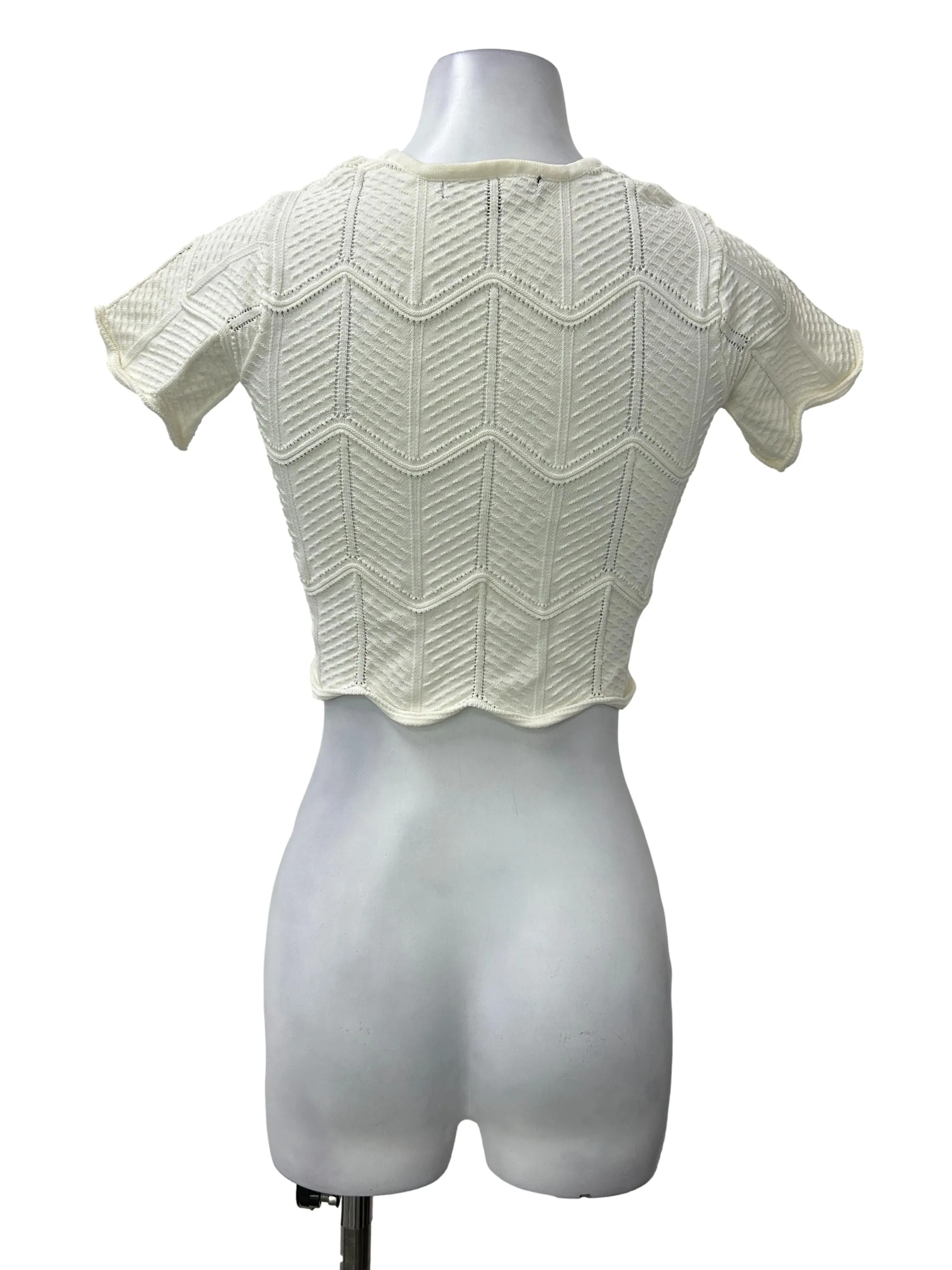 Ivory Scallop Knit Shirt
