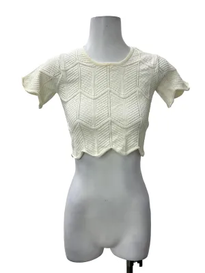 Ivory Scallop Knit Shirt