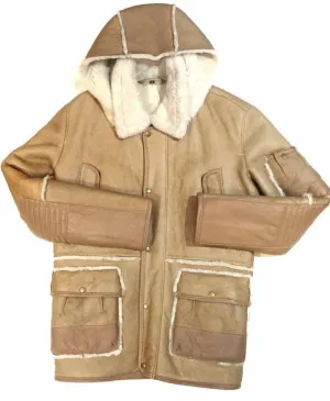 Jakewood - Brown & Cream Shearling With Hood