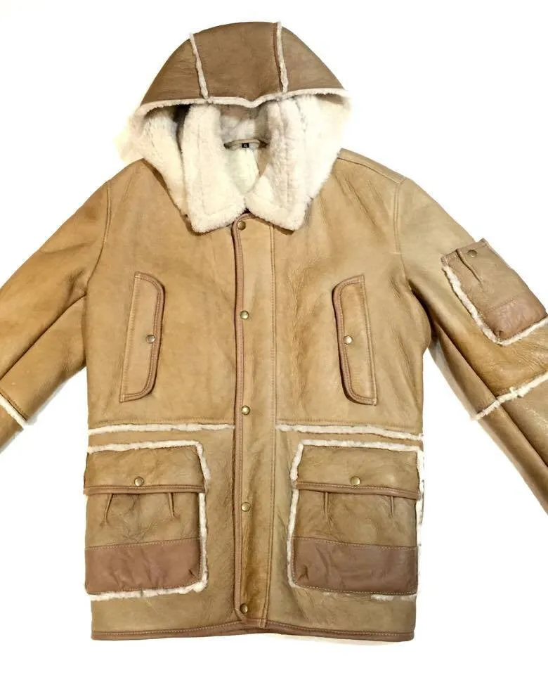 Jakewood - Brown & Cream Shearling With Hood