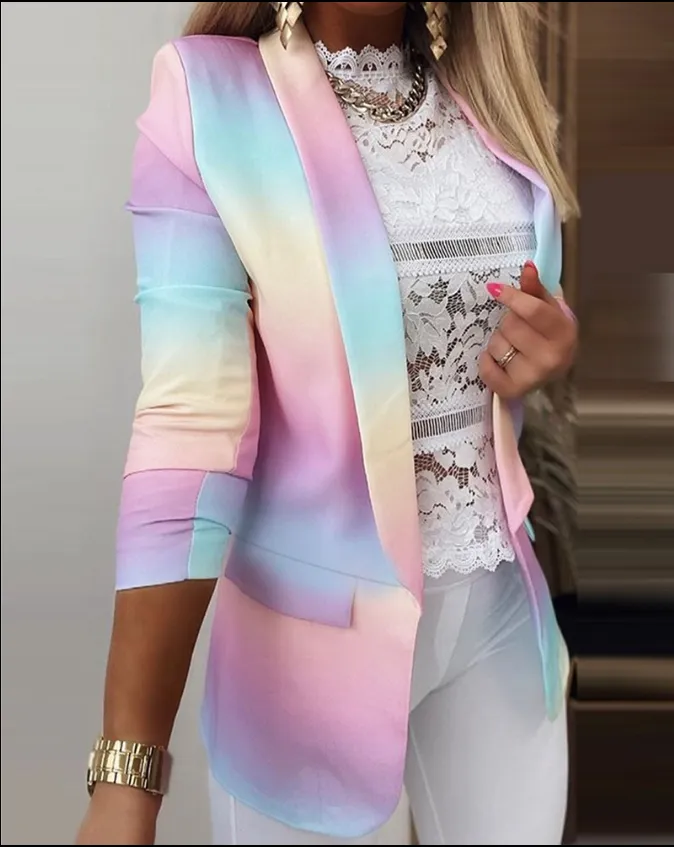 Jovey | Elegant Printed Shawl Collar Blazer