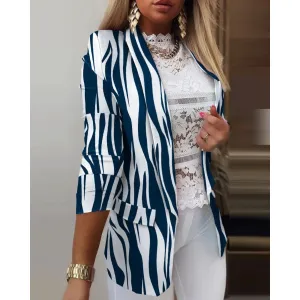 Jovey | Elegant Printed Shawl Collar Blazer