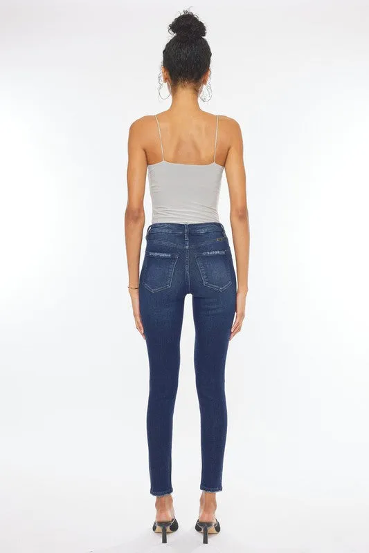 Kan Can High Rise Piecing Detail Super Skinny Jeans