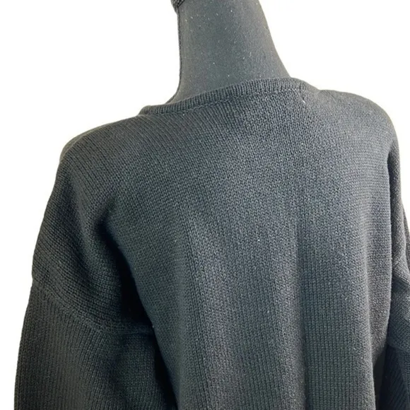 Karen Scott Women’s Vintage Sequin and Jewel Black Sweater Size Large