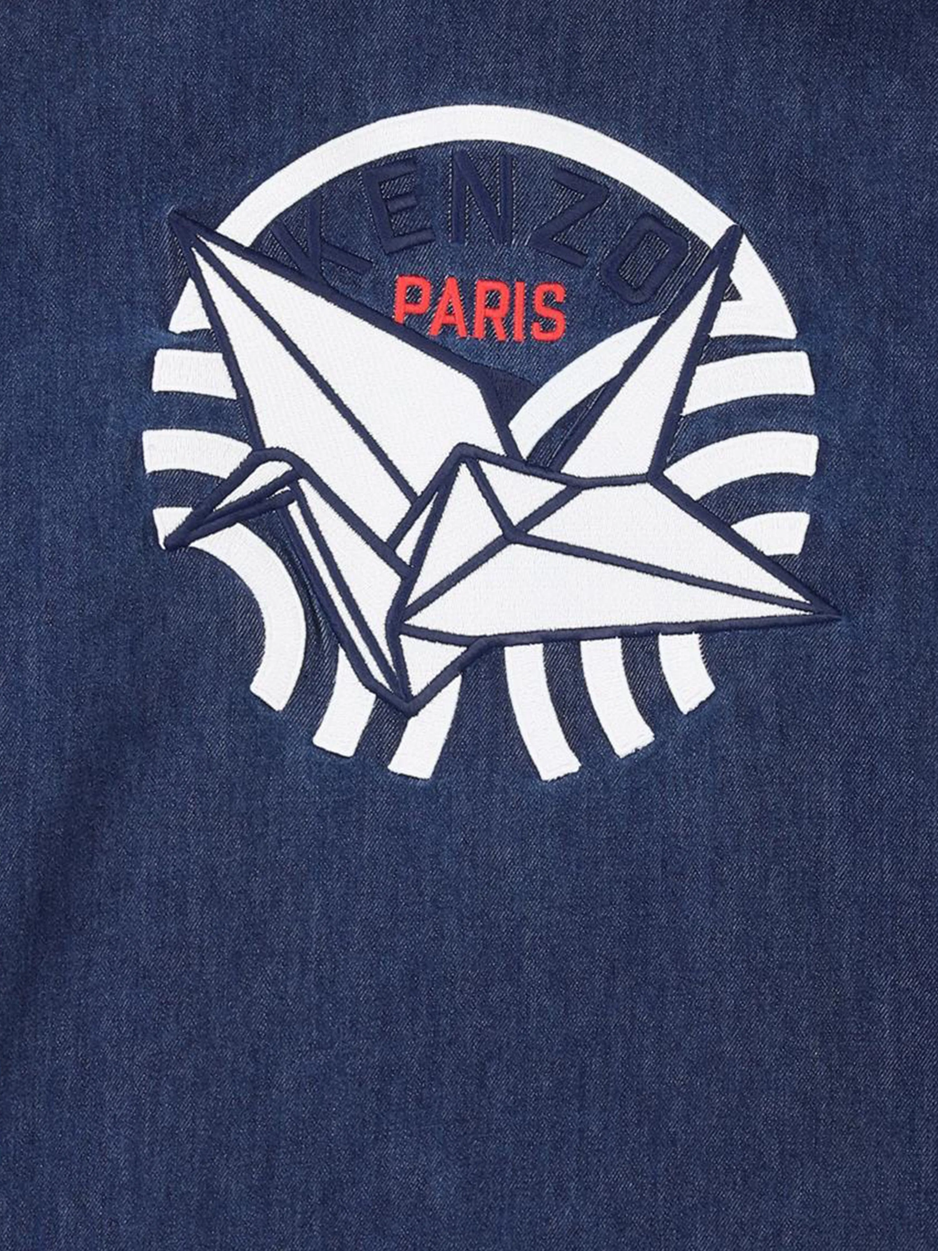 KENZO Boys Patch Pocket Denim Jacket in Blue