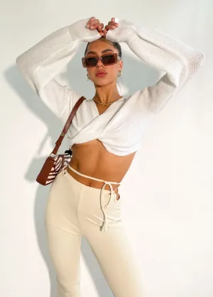 Kesor Cropped Sweater - White