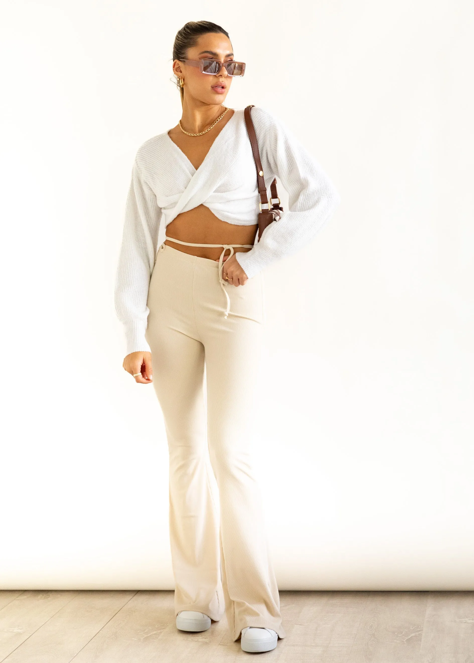 Kesor Cropped Sweater - White