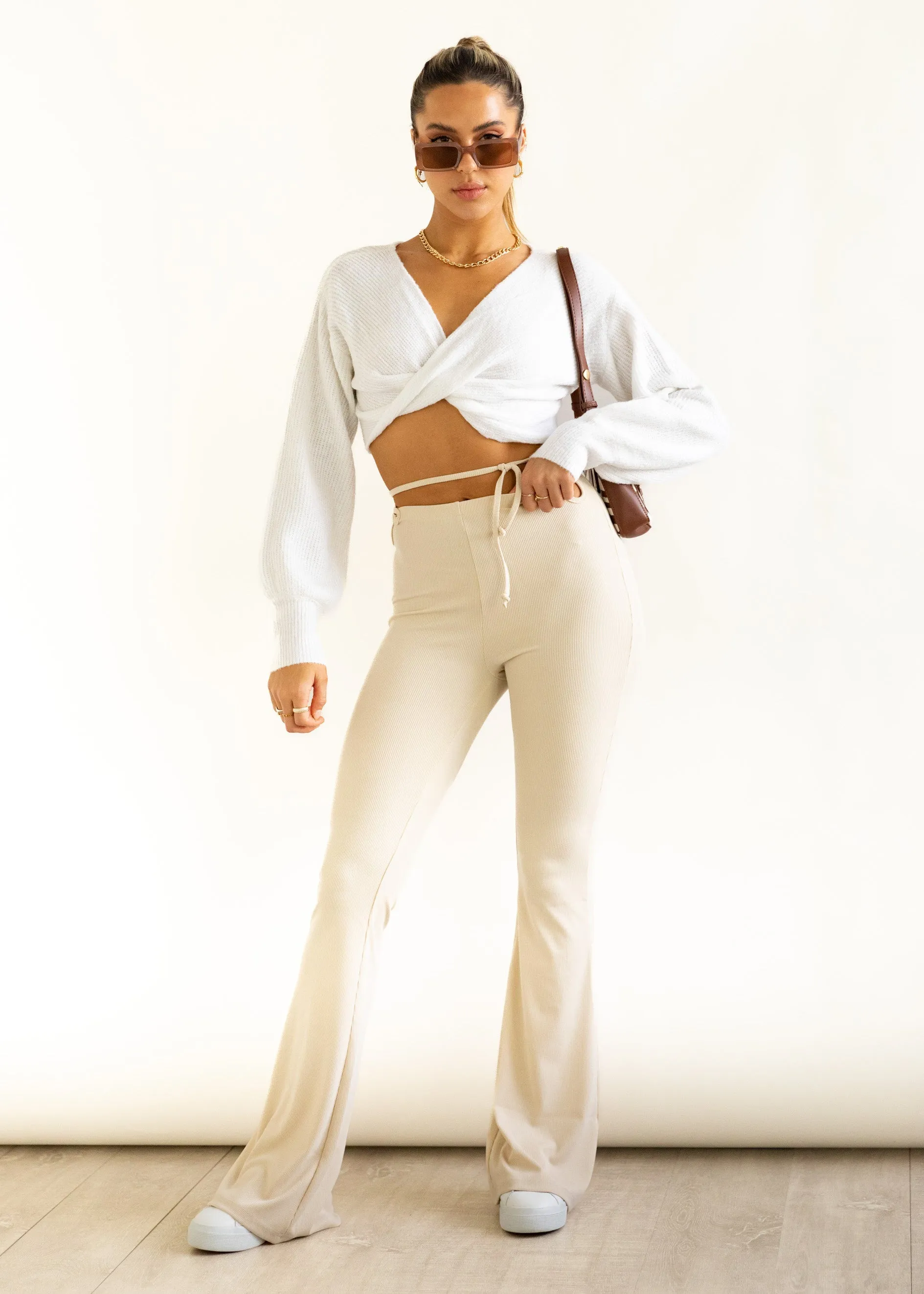 Kesor Cropped Sweater - White