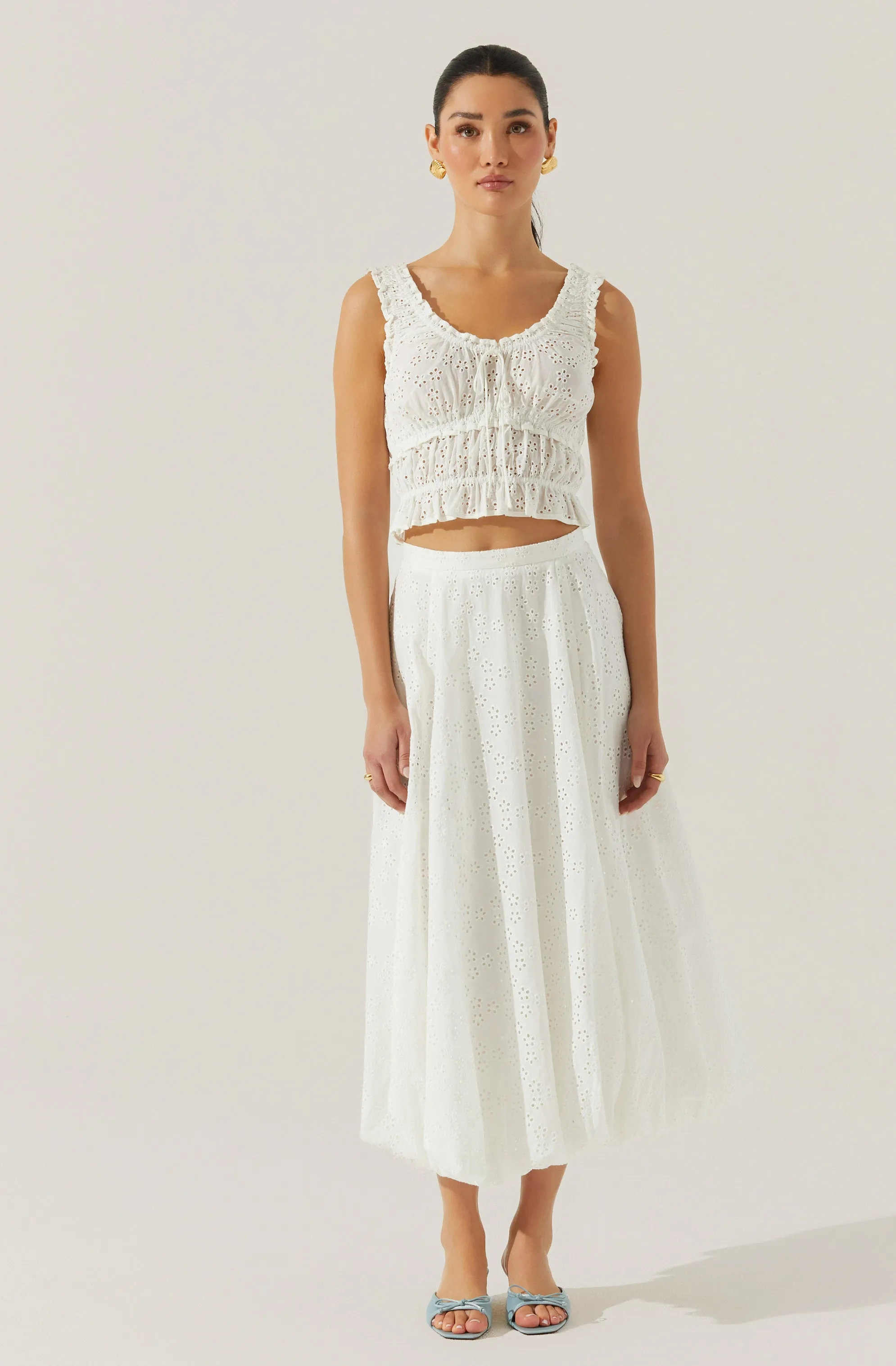 Kissel Eyelet Bubble Maxi Skirt