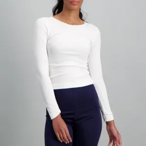 Ladies-Long Sleeve Seamless Crop Top