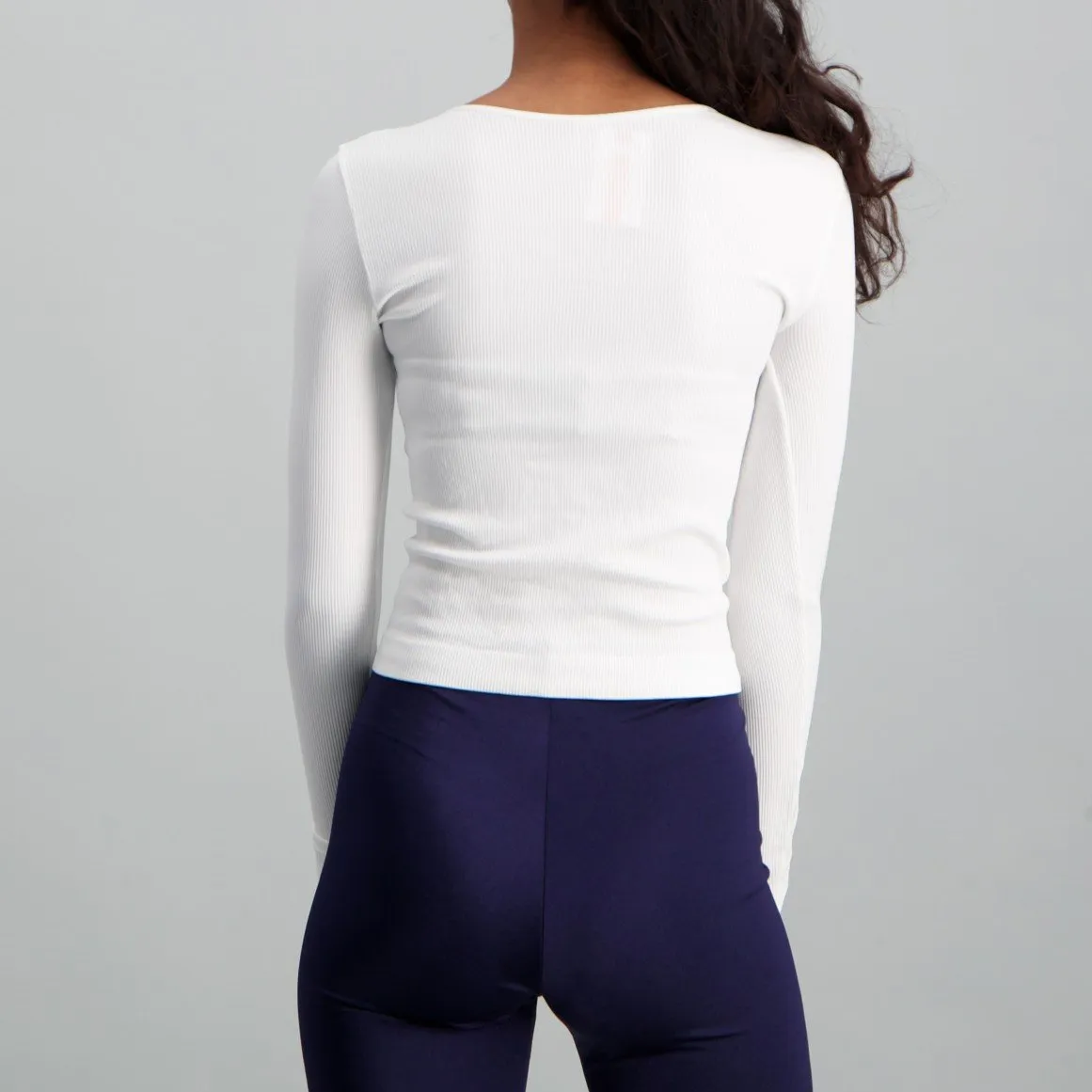 Ladies-Long Sleeve Seamless Crop Top