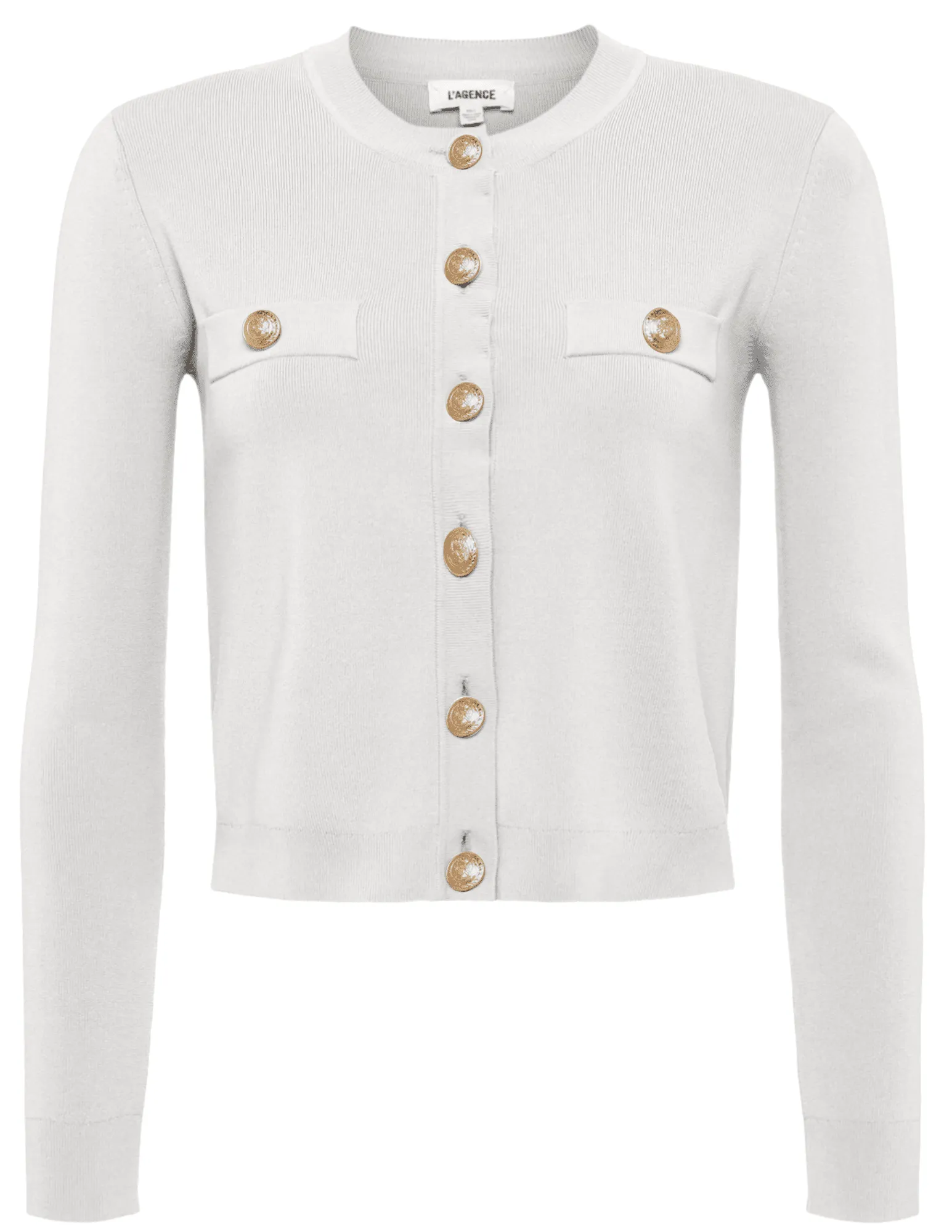 L'Agence Toulouse Cropped Crew Neck Cardigan
