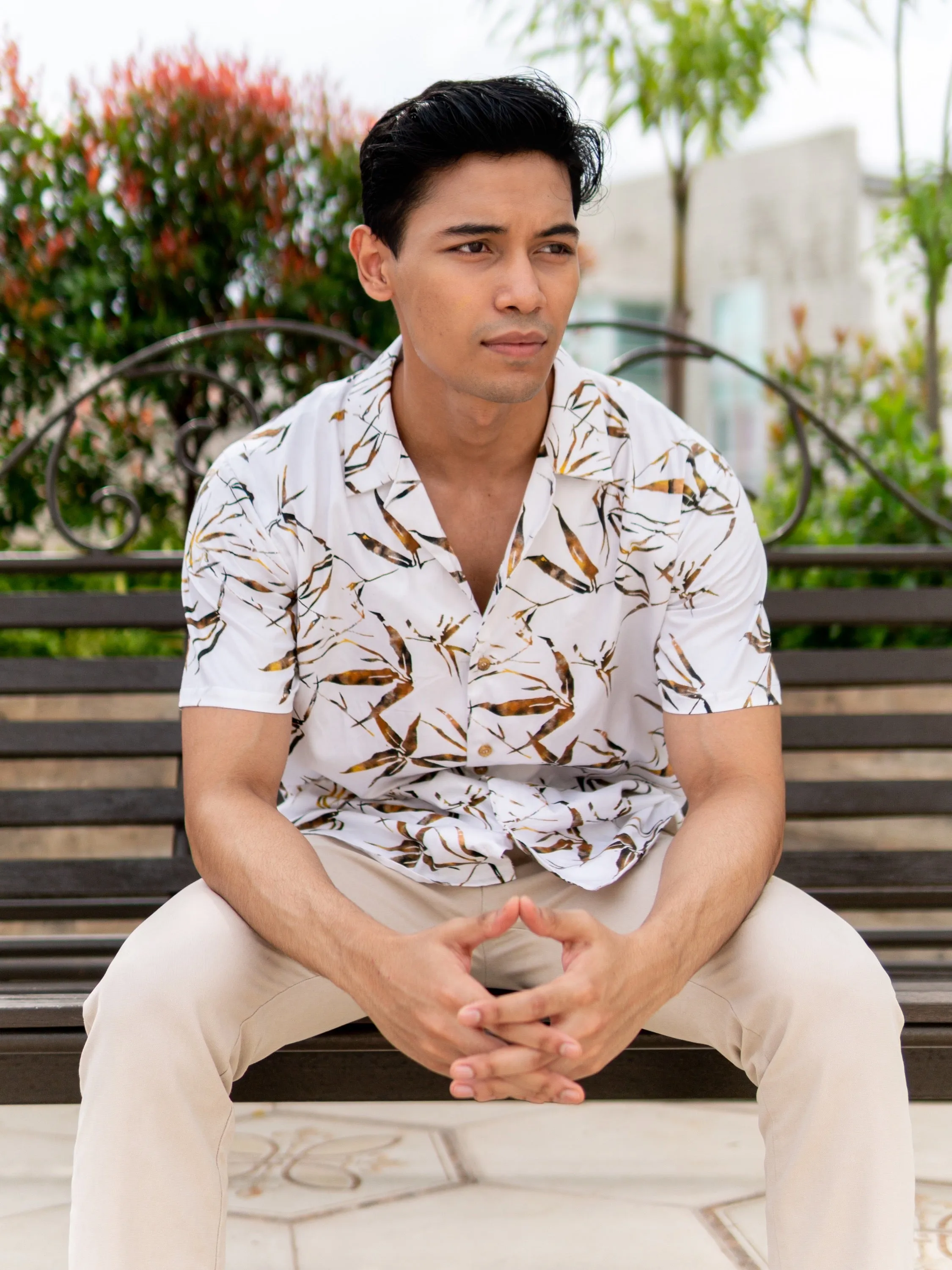Leafy Printed Cuban Shirt