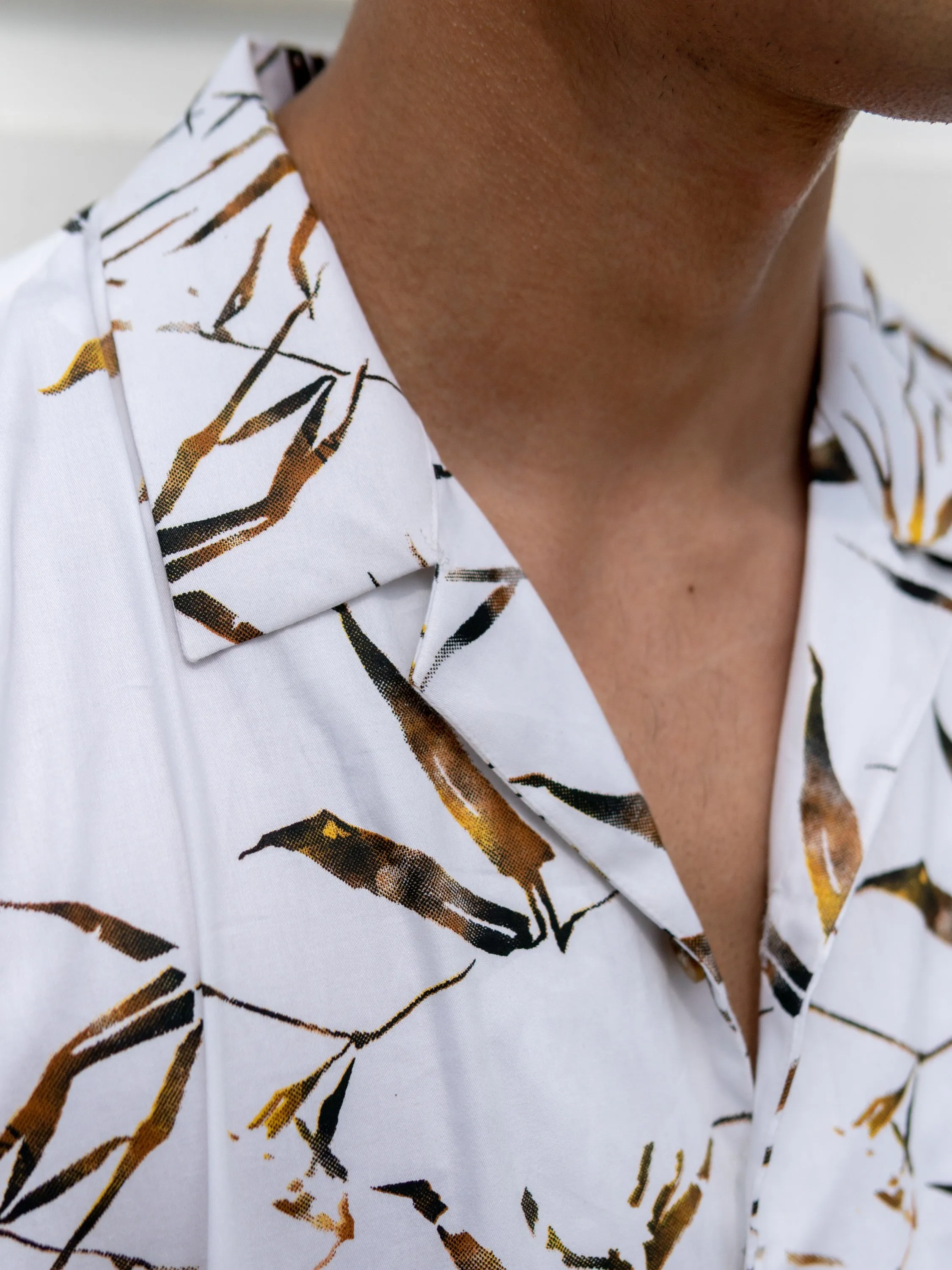 Leafy Printed Cuban Shirt