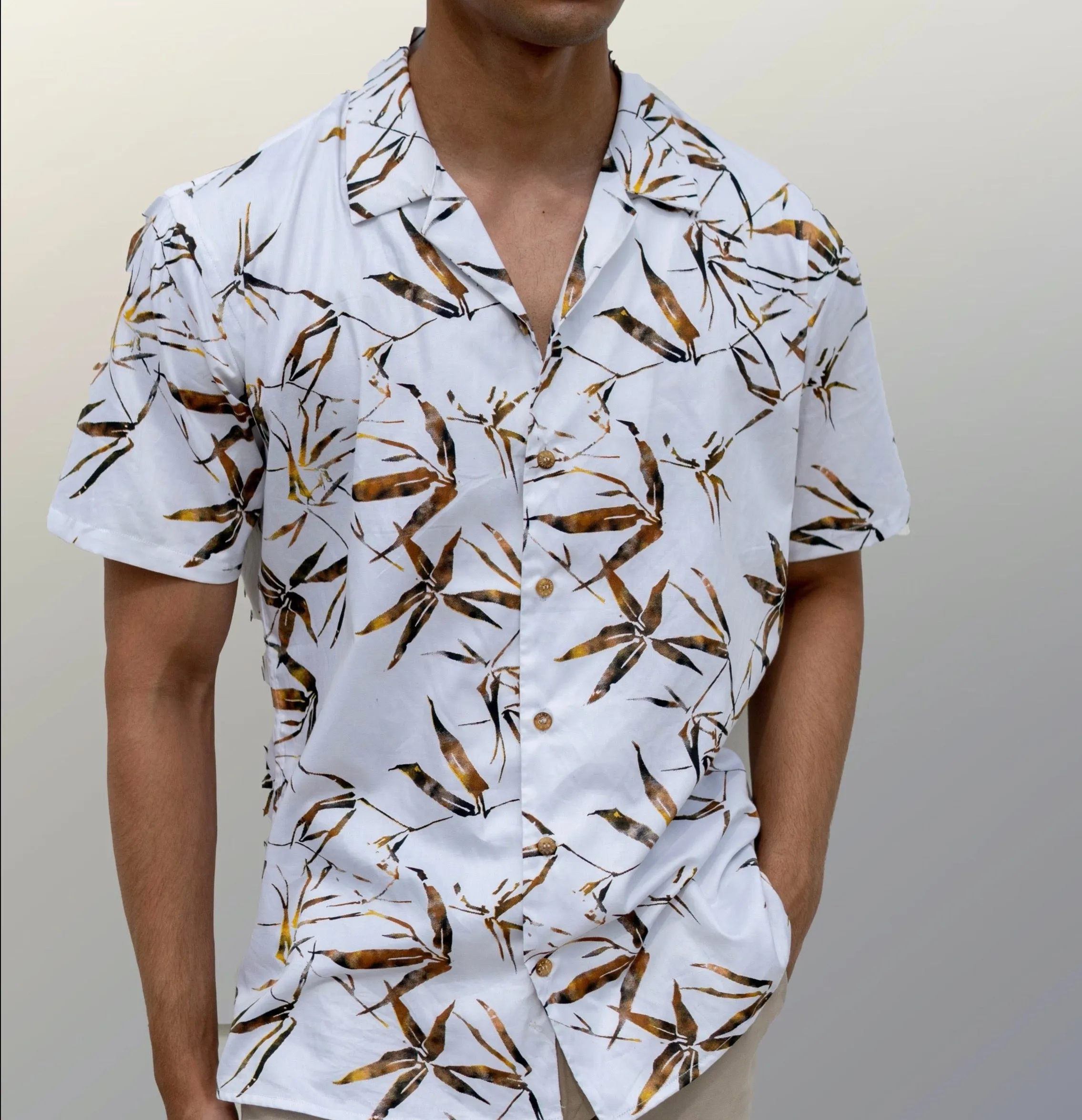 Leafy Printed Cuban Shirt