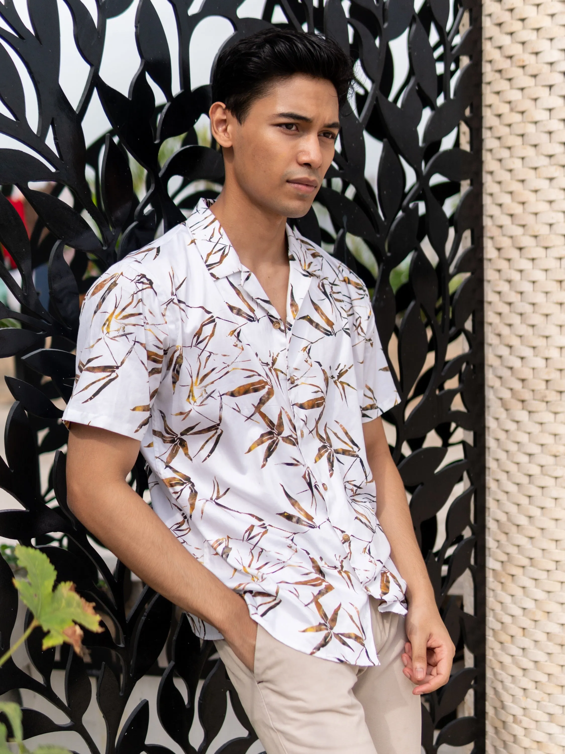 Leafy Printed Cuban Shirt