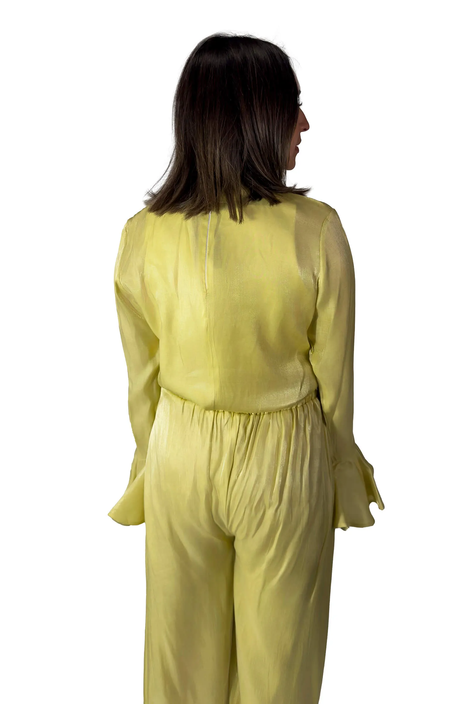Lemon Glow Bell Sleeve Top