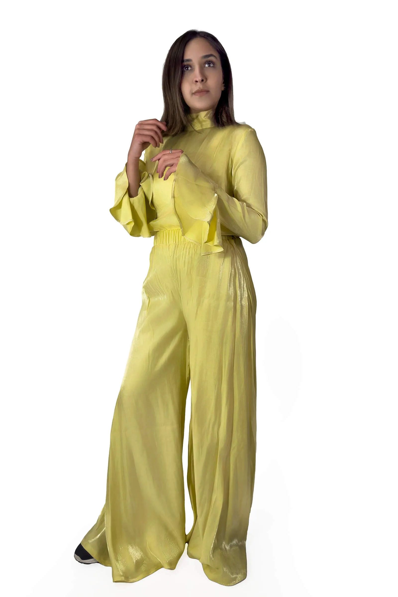 Lemon Glow Bell Sleeve Top