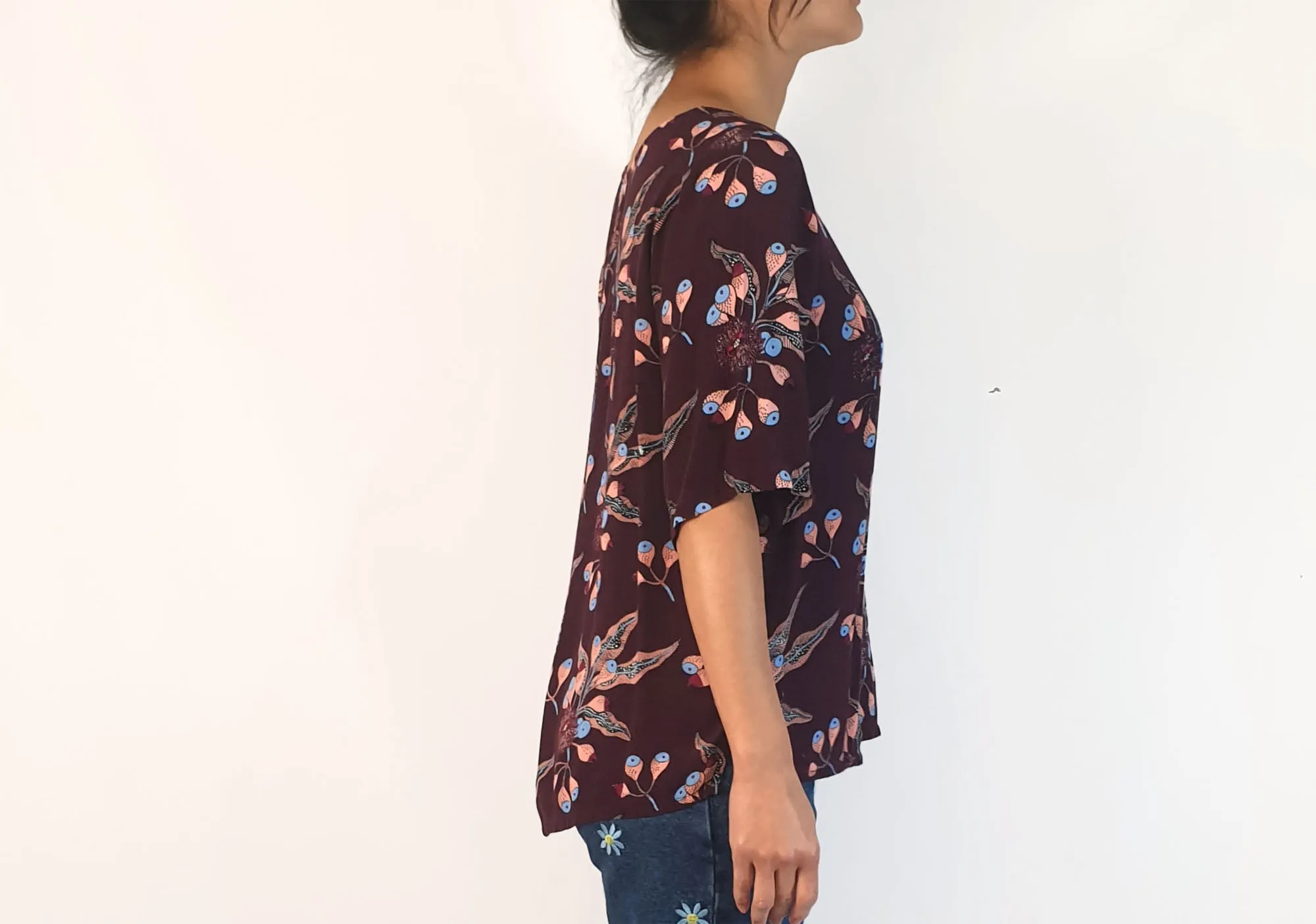 Leonard St red native Australian print top size 10