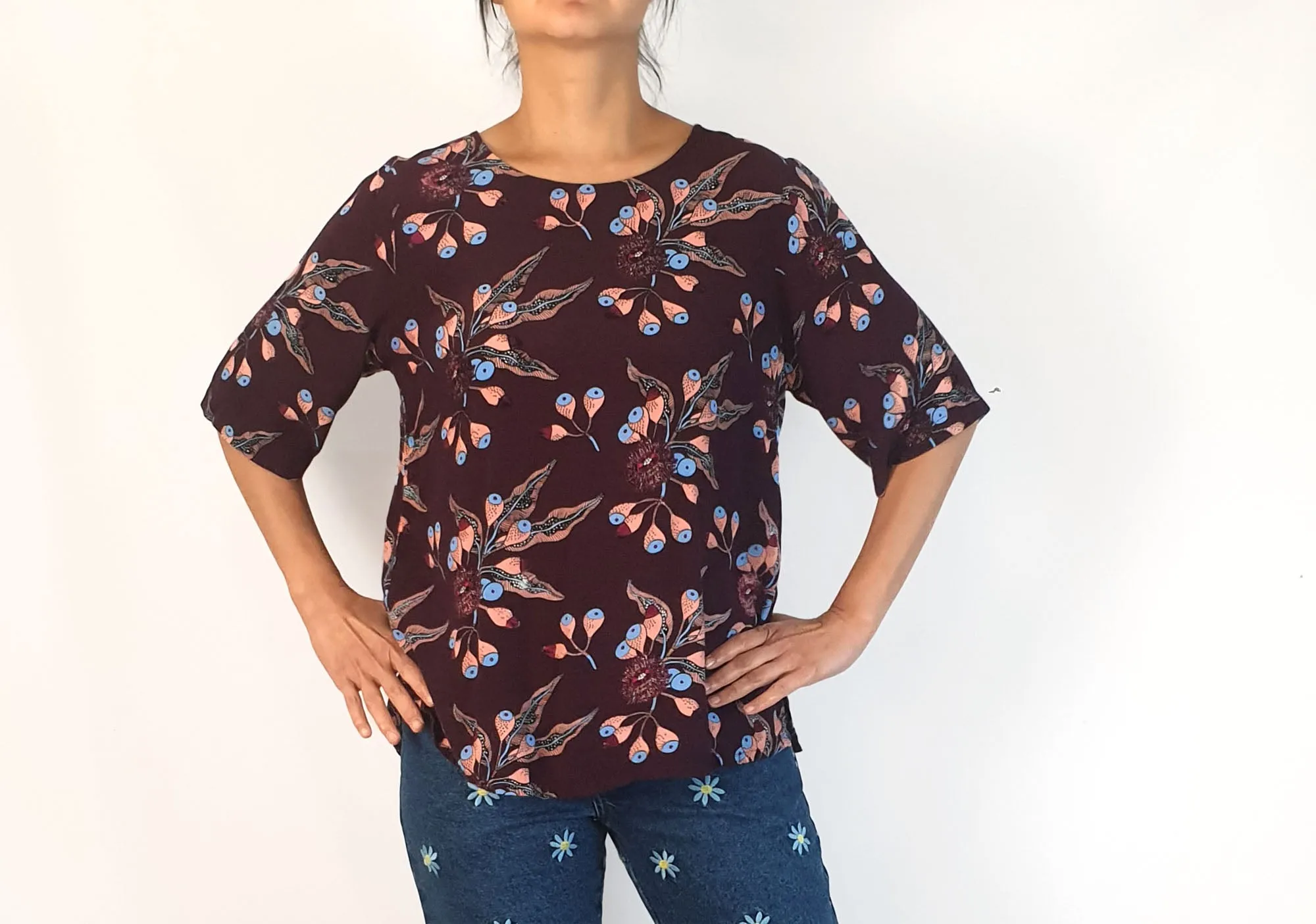 Leonard St red native Australian print top size 10