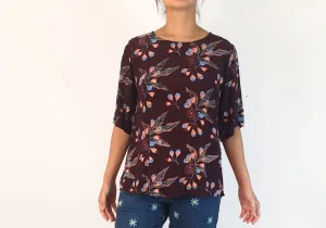 Leonard St red native Australian print top size 10