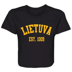 Lietuva Est. 1009 - Women's Bella Canvas Flowy Cropped Tee