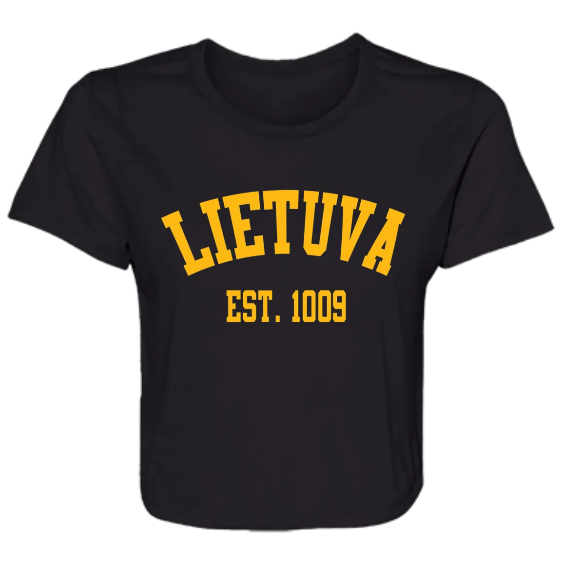 Lietuva Est. 1009 - Women's Bella Canvas Flowy Cropped Tee