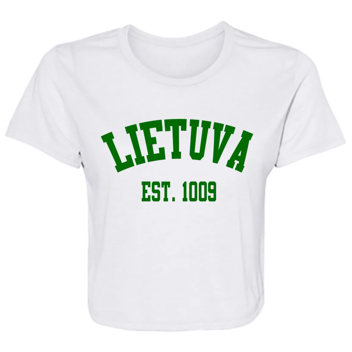 Lietuva Est. 1009 - Women's Bella Canvas Flowy Cropped Tee
