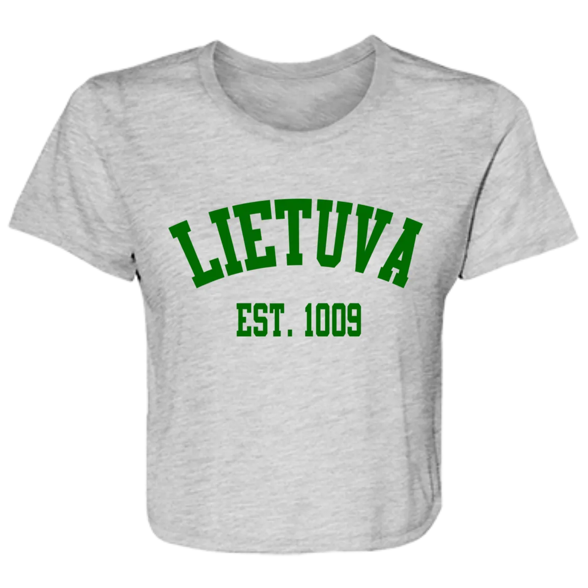Lietuva Est. 1009 - Women's Bella Canvas Flowy Cropped Tee