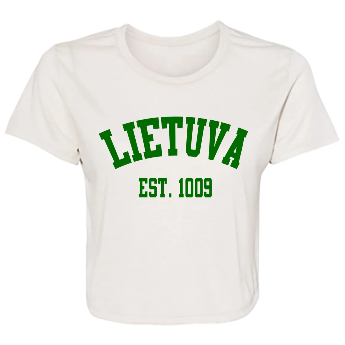 Lietuva Est. 1009 - Women's Bella Canvas Flowy Cropped Tee