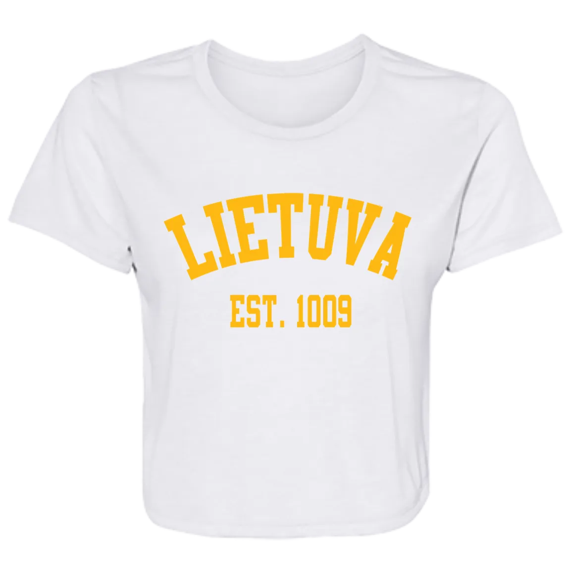 Lietuva Est. 1009 - Women's Bella Canvas Flowy Cropped Tee
