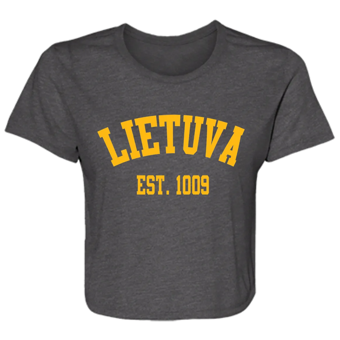 Lietuva Est. 1009 - Women's Bella Canvas Flowy Cropped Tee