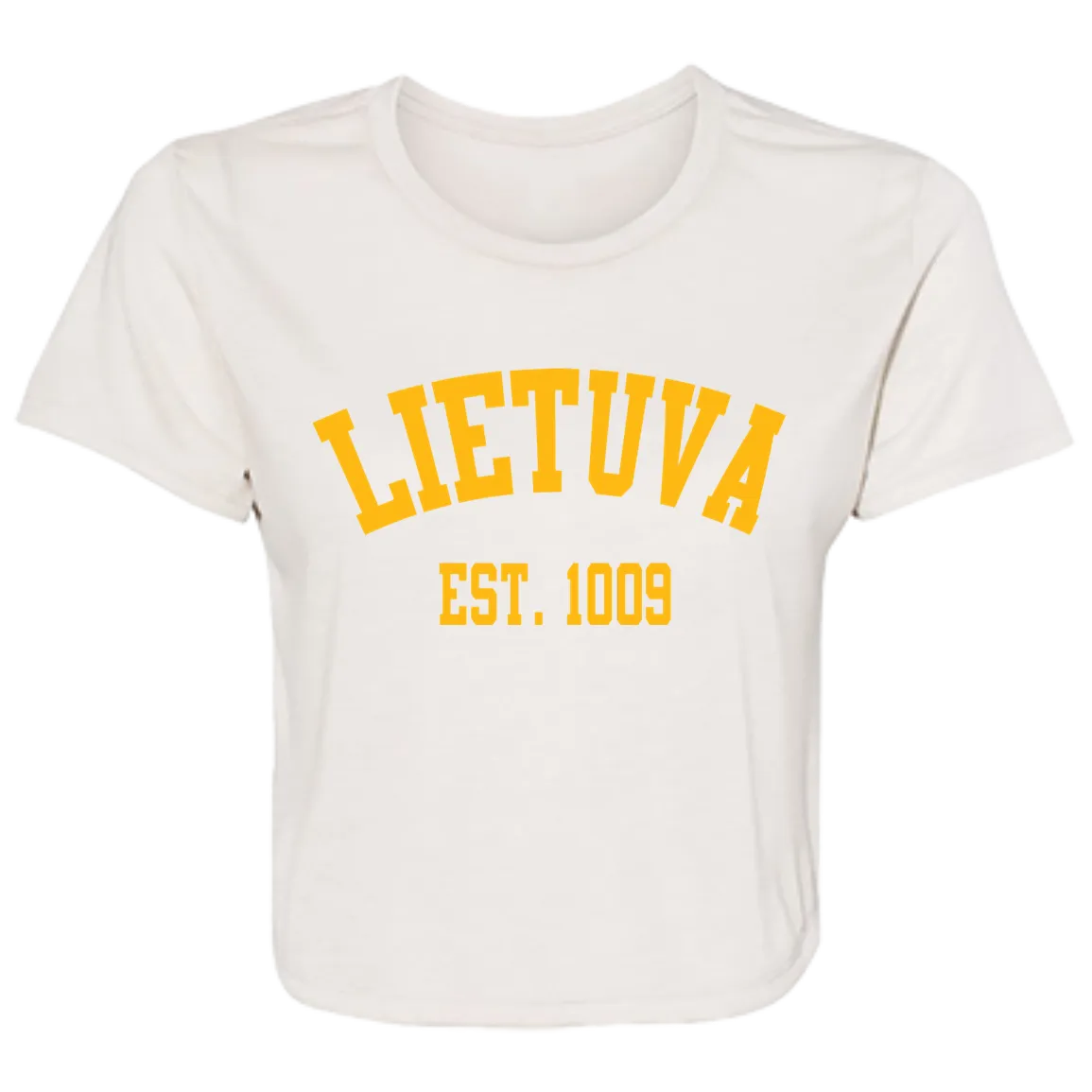 Lietuva Est. 1009 - Women's Bella Canvas Flowy Cropped Tee