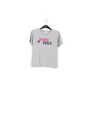Light grey printed cotton T-shirt