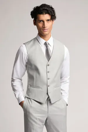 Light Grey Sharkskin Waistcoat Lt-Grey