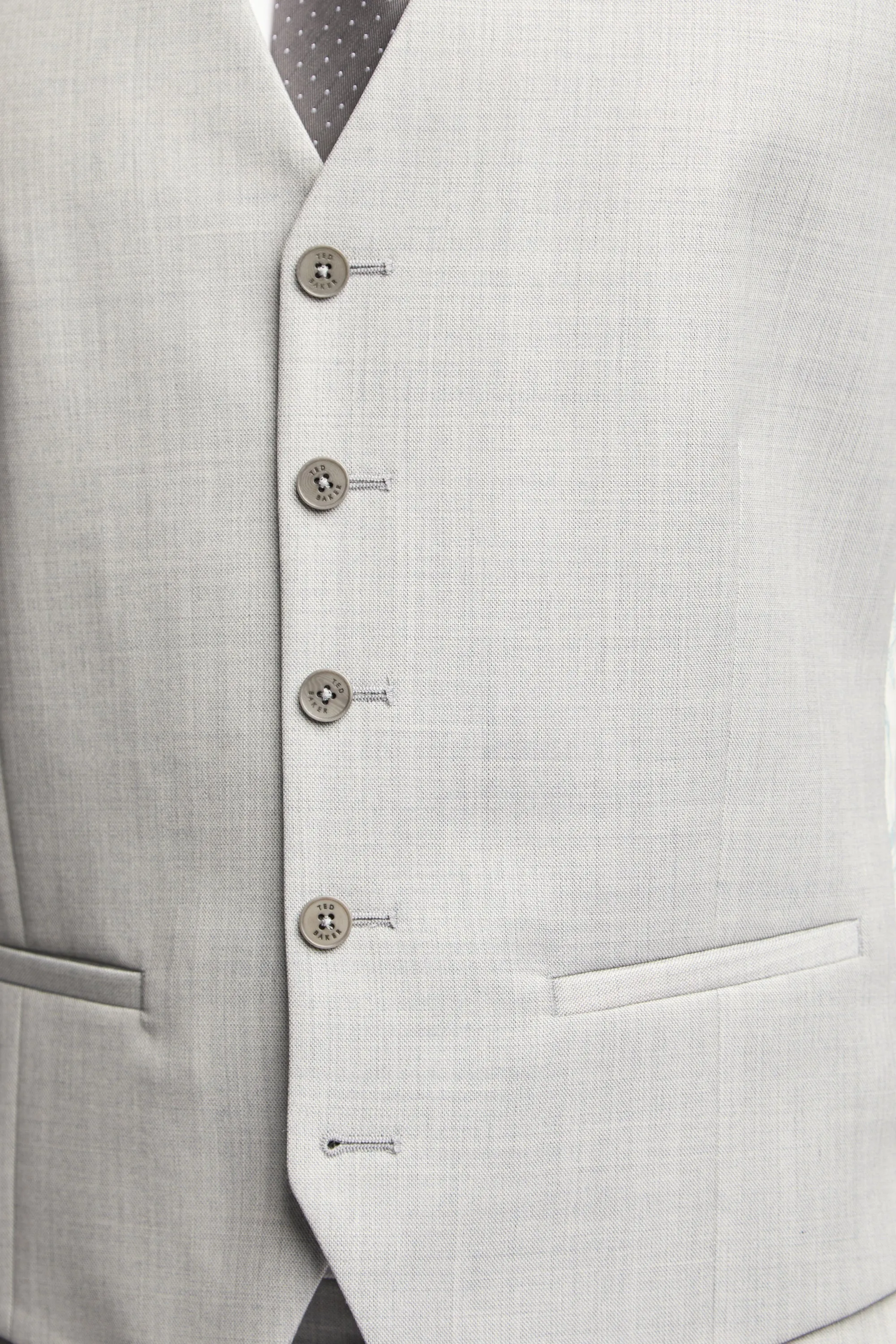 Light Grey Sharkskin Waistcoat Lt-Grey