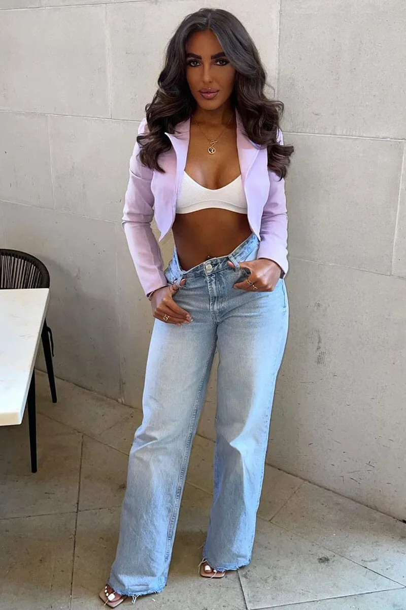 Lilac Cropped Tailored Blazer - Ira