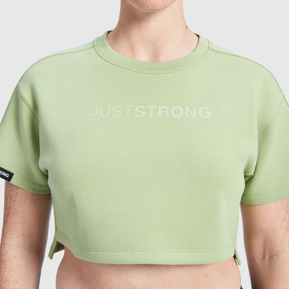 Lime Green Oversized Athletic Cropped Tonal T-Shirt