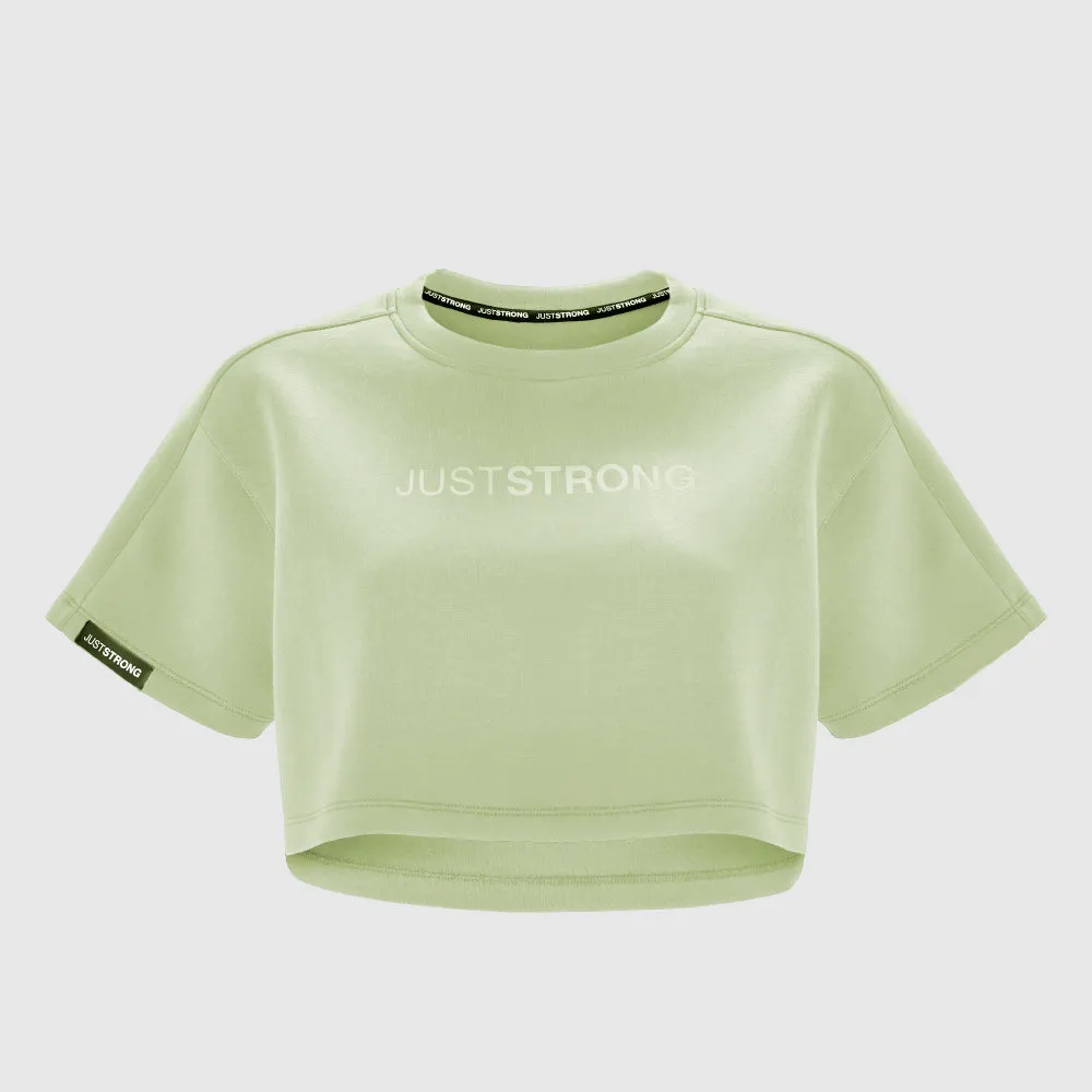 Lime Green Oversized Athletic Cropped Tonal T-Shirt
