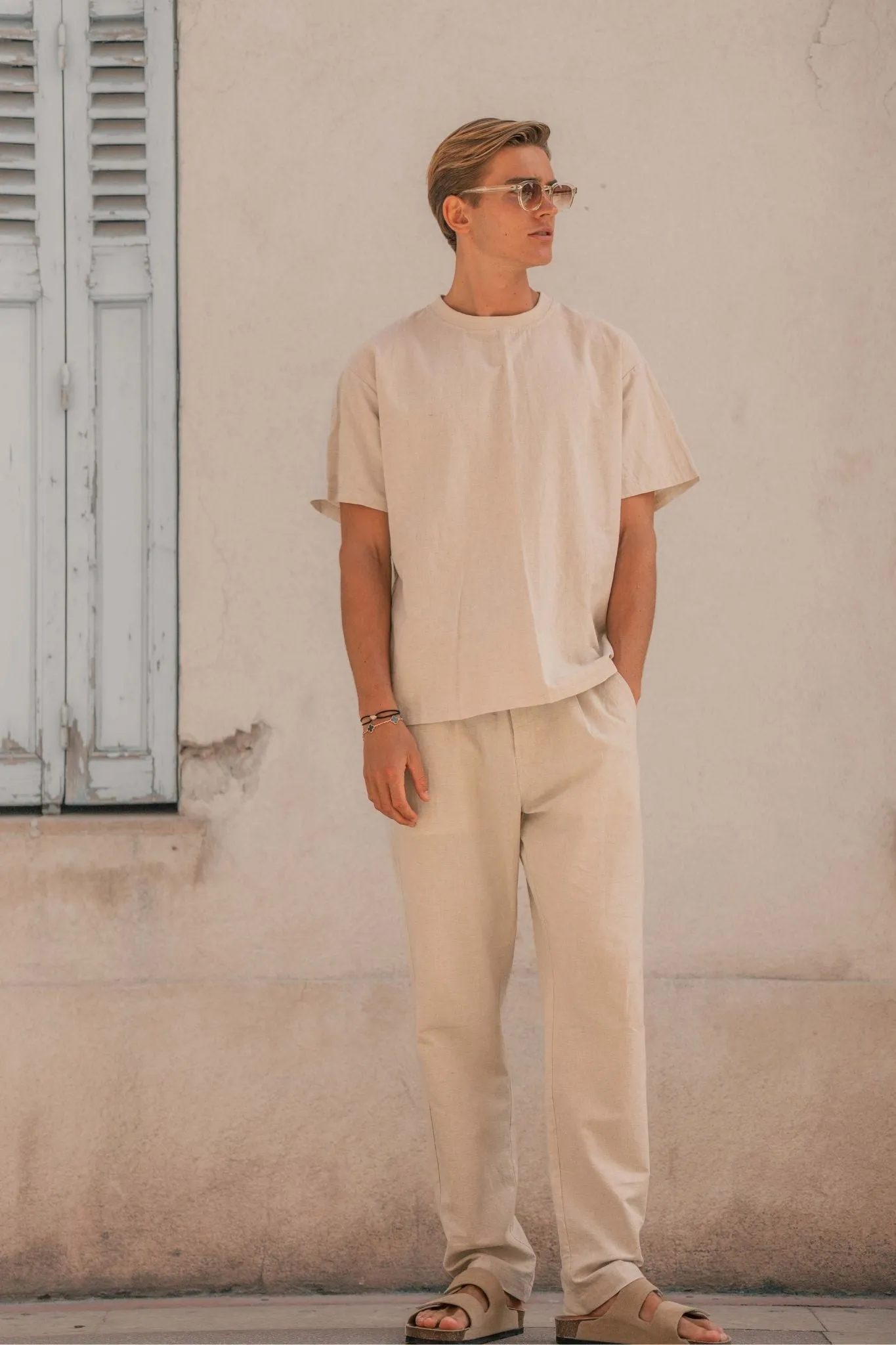 linen T-shirt Beige
