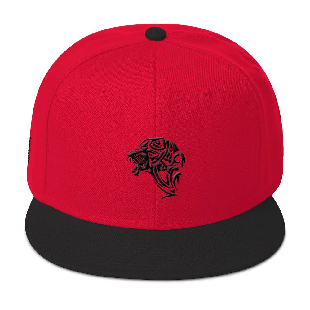 Lion Red & Black Snapback Hat